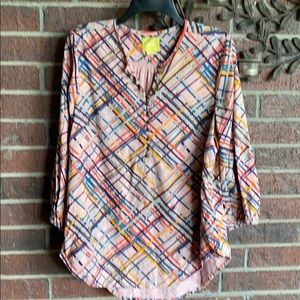 Anthropologie Maeve size large plaid tunic top